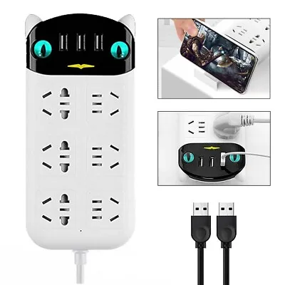 Power Board 6 Way Outlets Socket Charger Ports Surge Protector 3 USB Charging • $21.99