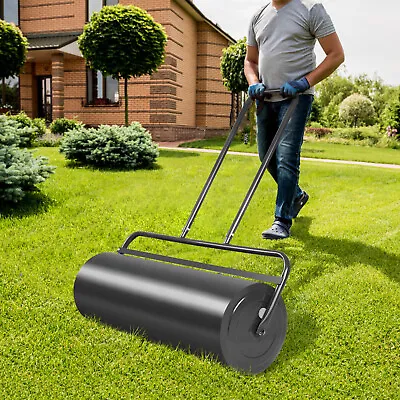 63L Steel Garden Lawn Roller Water Sand Filled Outdoor Grass Roller W/Drain Plug • £71.95