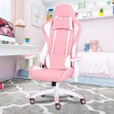 Pink Gaming Office Chair Racing Executive Computer Seat PU Leather • $99