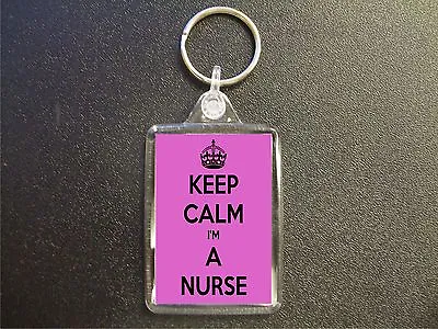 Keep Calm I'm A Nurse Keyring Gift Bag Tag Birthday Gift • £3