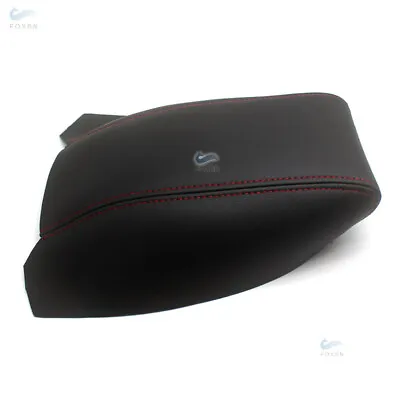 For Skoda Octavia 07-14 Center Console Armrest Box Cover Black Leather+Red Line • $9.76