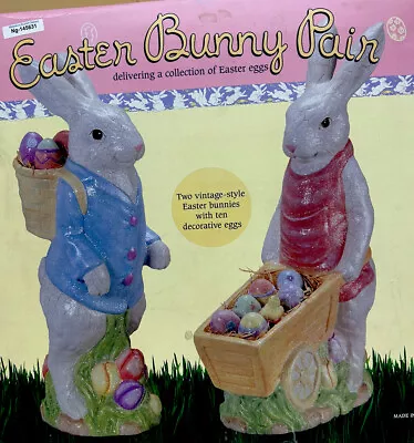 Vtg Costco 16  Easter Bunnies With 10 Eggs 1990's Crackle RARE HTF Box • $78.98