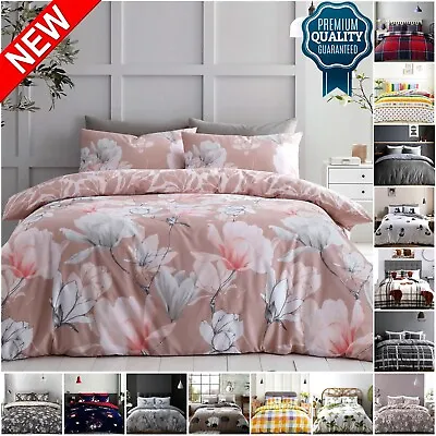 £14.79 • Buy Printed Duvet Quilt Cover Reversible Floral Bedding Set Single Double King Size