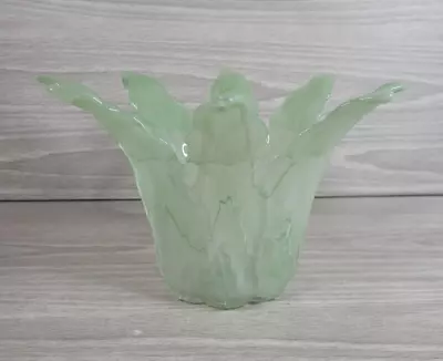 Vintage Lavorazione Arte MURANO Glass 8 Petal Leaf Flower Star Bowl Candleholder • $16.99