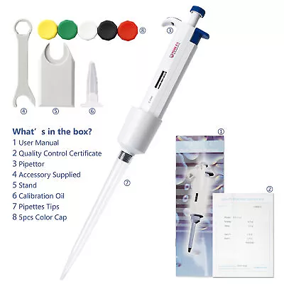 Micropipette 2-10ml Single Channel Pipettor Adjustable Volume Pipette Laboratory • $19.99