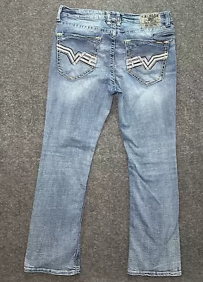 Salvage Buckle Jeans Havoc Slim Boot Cut Stretch Mens 36x32 (Tag 36x34) Light • $28.95