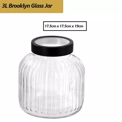 3L Large Glass Jars Food Kitchen Cookie Pantry Storage Container Canister Cafe • $24.95
