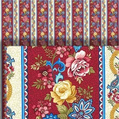 Dolls House Wallpaper Victorian Climbing Rose Red 1/2 Inch 1:24 Miniature Print • $9.36