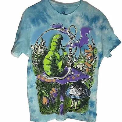 Alice In Wonderland S/S T Shirt Mens Sz M Tie Dye Hookah Mushroom Psychedelic • $28