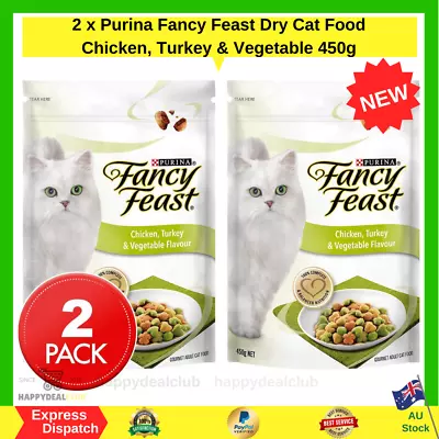 2 X Purina Fancy Feast Dry Cat Food Chicken Turkey And Vegetable 450g NEW AU • $16.50