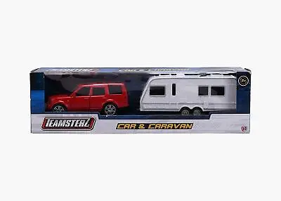 Caravan & Red Range Rover Play Set Diecast Model Boxed Birthday Gift Boys Toys • £8.50