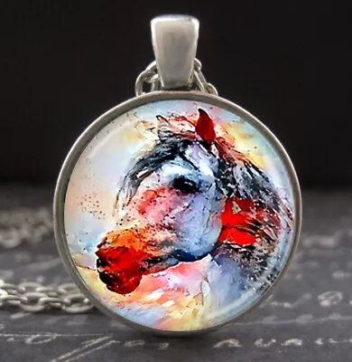 Mustang Wild Horse Necklace Gift For Women Girls Art Pendant Silver Jewelry New • $25
