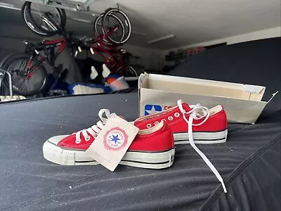 Vintage 1980s Converse All Star Chucks Size 4.5 Men Red Low Made In USA Rare • $100