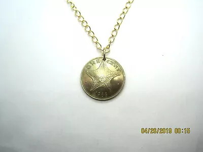 Bahamas Golden Starfish Coin Necklace~nicely Domed! • $21