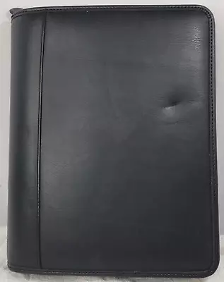 Franklin Planner Black Leather 7 Ring Binder 8  X 10  Zip Office Organizer • $49.97