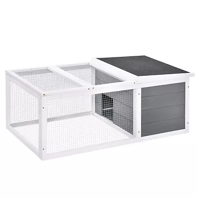 PawHut Rabbit Hutch Animal Cage Pet Run Cover With Water-resistant Asphalt Roof • £79.99