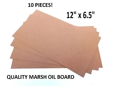 10 PACK! New Oiled Stencil Oil Board 6.5  X 12  15PT Marsh Uncut Plain Stock • $14.99