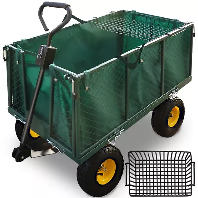 GARDEBRUK® Garden Trolley Cart Heavy Duty Folding Hand Truck 550kg 200L Shopping • £94.95