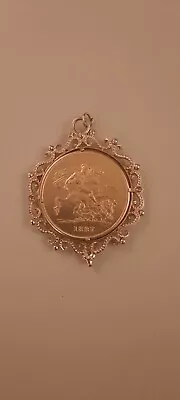 Five Pound £5 Gold Queen Victoria Victorian Sovereign 1887 • £3177