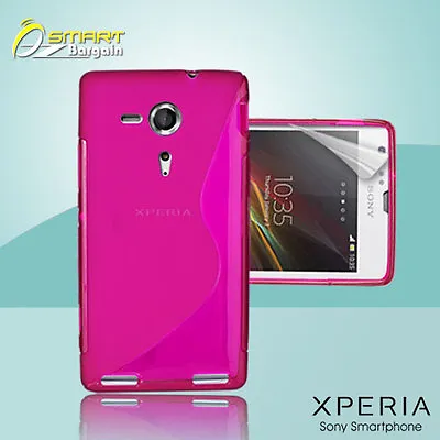 Pink S Curve Gel Case+ Free SP For Sony XPERIA SP M35h Jelly Tpu Soft Cover • $4.59