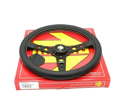 MOMO Prototipo Black Steering Wheel Leather 350mm With Porsche Crest Horn Button • $249.95