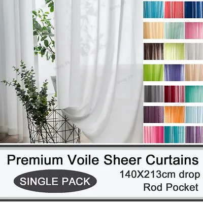 Rod Pocket Sheer Curtain Organza Voile Curtain Window Drape 140x213cm (1 Panel) • $12.95