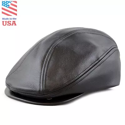 Ascot Hat - [Made In USA] The Hat Depot Genuine Leather Gatsby Ivy Cap  • $22.55