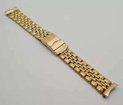 20mm Watch Bracelet Gold Tone Stainless Steel *NOS*⌚️ *FAST & FREE UK DISPATCH* • £24.95