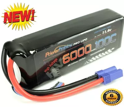 Powerhobby 3S 11.4V HV 6000mAh 100C Lipo Battery EC5 : Miss Geico 29  • $89