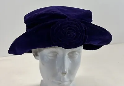 Vintage  Velvet Floral Bucket Hat Blossom Eastern Accessories • $19.99