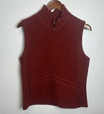 Ibex Australian Merino Wool Full Zip Vest Burgundy Women’s Size Large • $64.80