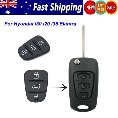2pcs For Hyundai I30 I20 Elantra 3 Button Flip Key Replacement Remote Rubber Pad • $5.81