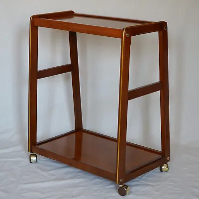 Vintage Mid Century Modern 2 Tier Rolling Bar Cart Server Table • $700