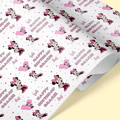 MINNIE MOUSE Personalised Wrapping Paper / Add Name / Disney Wrapping Paper • £3.25