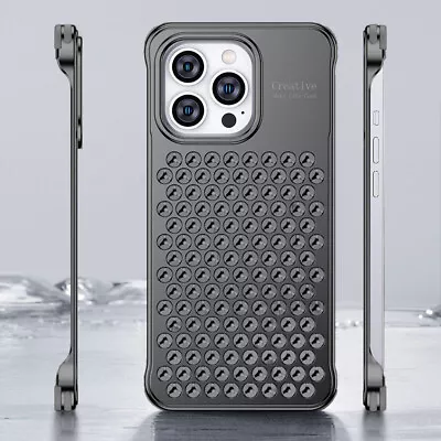 Slim Aluminum Metal Hollow Honeycomb Cooling Case Cover For IPhone 14 15 Pro Max • $22.99