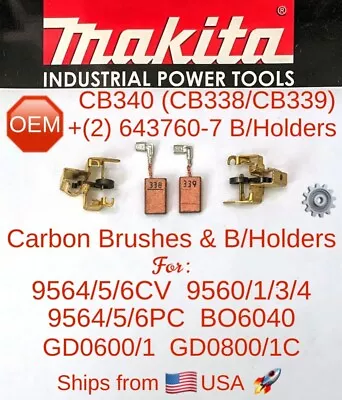 MAKITA CB340 (338/339) OEM C/Brushes & Holders For 9565CV 9566/4CV 9565PC BO6040 • $32.95
