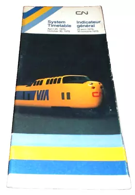 October 1976 Canadian National Via Rail Canada System Public Timetable  • $25