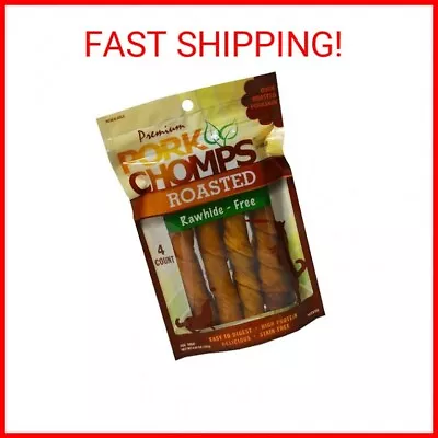 Pork Chomps Roasted Pork Skin Dog Chews 6-inch Twists 4 Count • $6.34