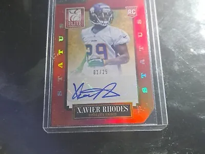 2013 Donruss Elite Status Red Rookie Auto 1/25 Ebay 1 Of 1 Xavier Rhodes • $15