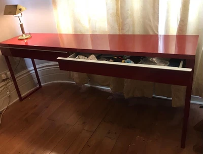 £60 • Buy Ikea Micke Desk - Red With 2 Drawers. Very Good Condition. 180 X 40 X 75 High.