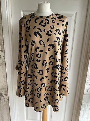 Reebock X Melody Eshani Jersey Animal Print Dress Size L. UK 16/18 • $31.13