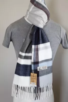 DG Men's Winter Scarf Check-Plaid BlueBlack.Cashmere FeelWarm Soft*Unisex • $10.99