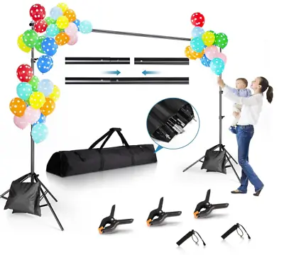 Photography 10Ft Adjustable Background Stand Support Photo Backdrop Crossbar Kit • $32.99