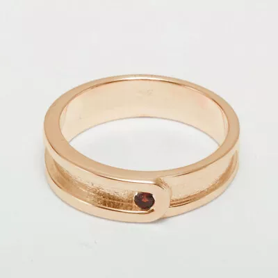 14ct Rose Gold Natural Garnet Mens Band Ring - Sizes N To Z • $1515.54