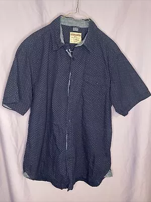 Men's XL Hudson Barrow NYC Short Sleeve Button Up Dress Shirt Polka Dot #214 • $9