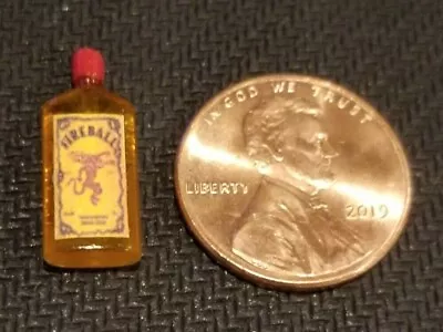 Dollhouse Miniature Bottle Of Fireball Cinnamon Whiskey - 1:12 Scale • $4