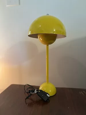 Modern Mushroom Table Lamp Yellow With Dome Shade Minimalist • $60