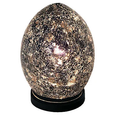 Black Glass Mini Mosaic Egg Lamp • £24.99