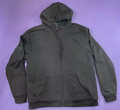 Open Trails Jacket Sherpa Lined Black Hooded Full Zip Men's Large • $12.99