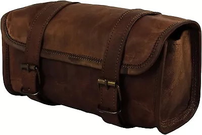 Handlebar (Tool Bag) Leather Motorcycle Front Fork Saddle Storage Pouch Luggage • $39.99